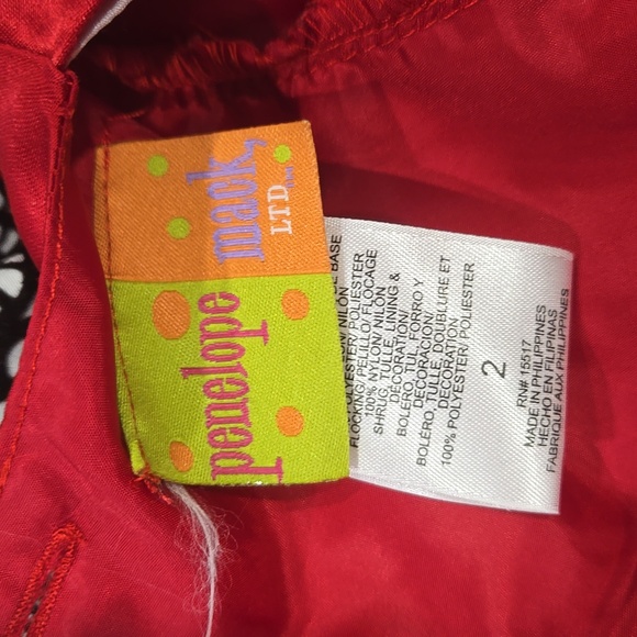 Red and White Lace Toddler Dress - Picture 2 of 5